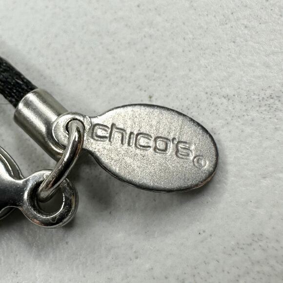 Chico's Rhinestone Love Pendant Silver Tone Necklace ✨ - Picture 9 of 9